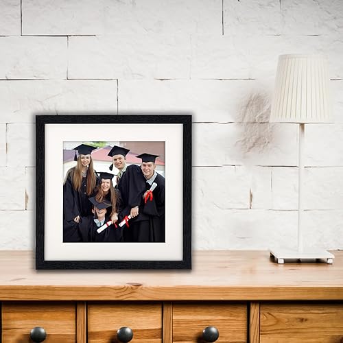 Miniatura 6 de TOFOREVO Juego de 6 marcos de fotos de 11 x 11 pulgadas de grano de madera negra para montaje en pared de galería o exhibición de mesa