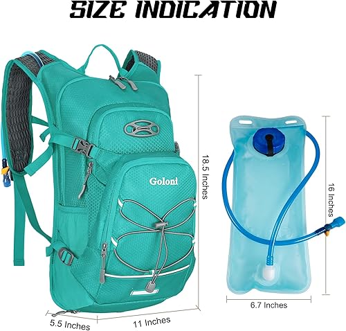 Miniatura 2 de Mochila de hidratación, mochila de senderismo ligera con vejiga de agua de 2 L, mochila de agua para ciclismo, correr, festival