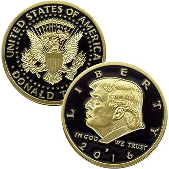 US President Donald John Trump 2016 Presidential Election Commemorative Coin Collectible Gift Black with Gold