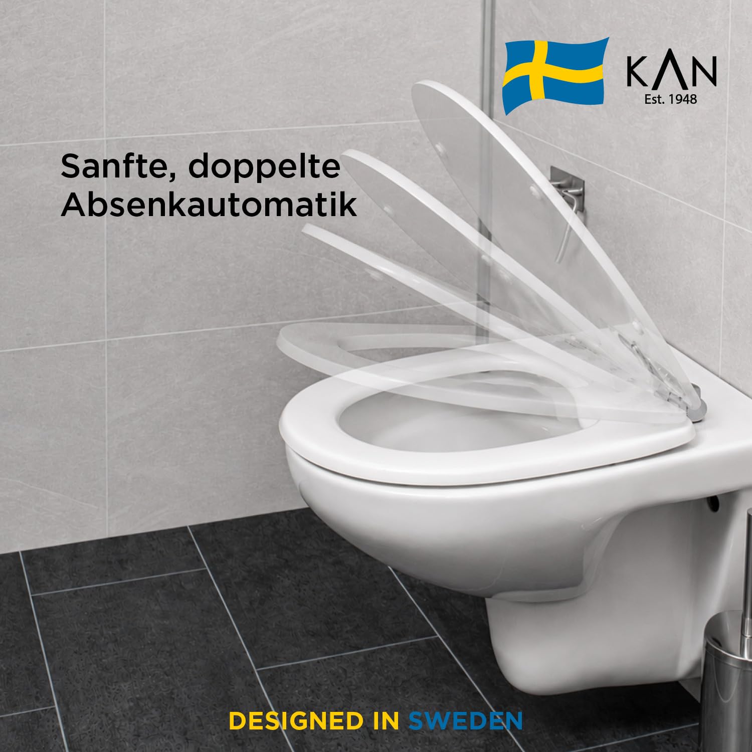 Kan Stockholm Universal Shape drewno formowane / wolnoopadające/drewno/zdejmowane/mocowanie od góry/2 różne rozwiązania montażowe/owalne, uniwersalne dopasowanie