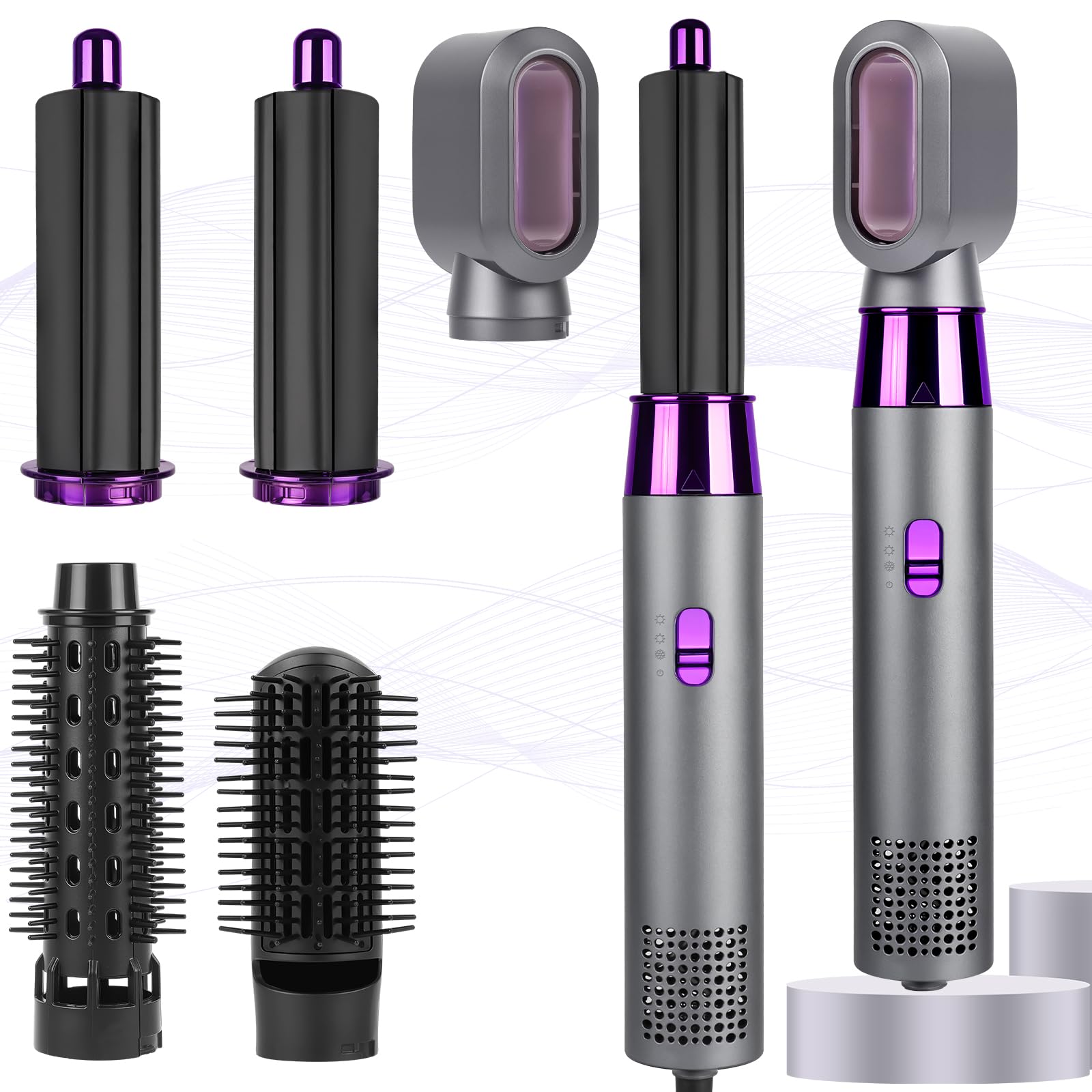 LOPHE5 in Hot Air Styler, Hair Dryer Brush,Multifunctional Magic Air  Styler with Hair Dryer, Straightening Brush, Curling Roller,Styling Brush