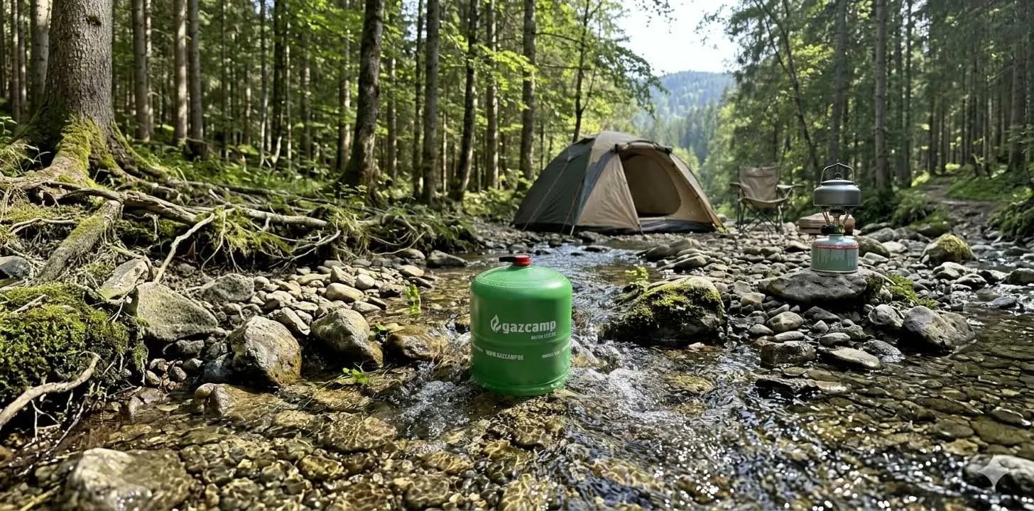 Gazcamp GC2750 Butangasflasche gefüllt, 2,75 kg, Stahl, nachfüllbar, Sicherheitsventil CGV, für Camping & Outdoor