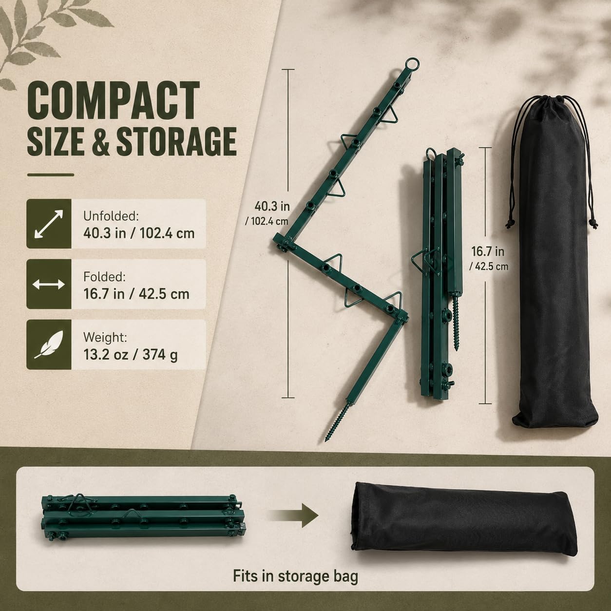 2PCS Hunting Camouflage Stand, Multi-Hook Branch Cover Support, Foldable, Creates a Realistic Leaf Effect, Provides Natural Cover for Bow Hunting of Deer and Turkeys