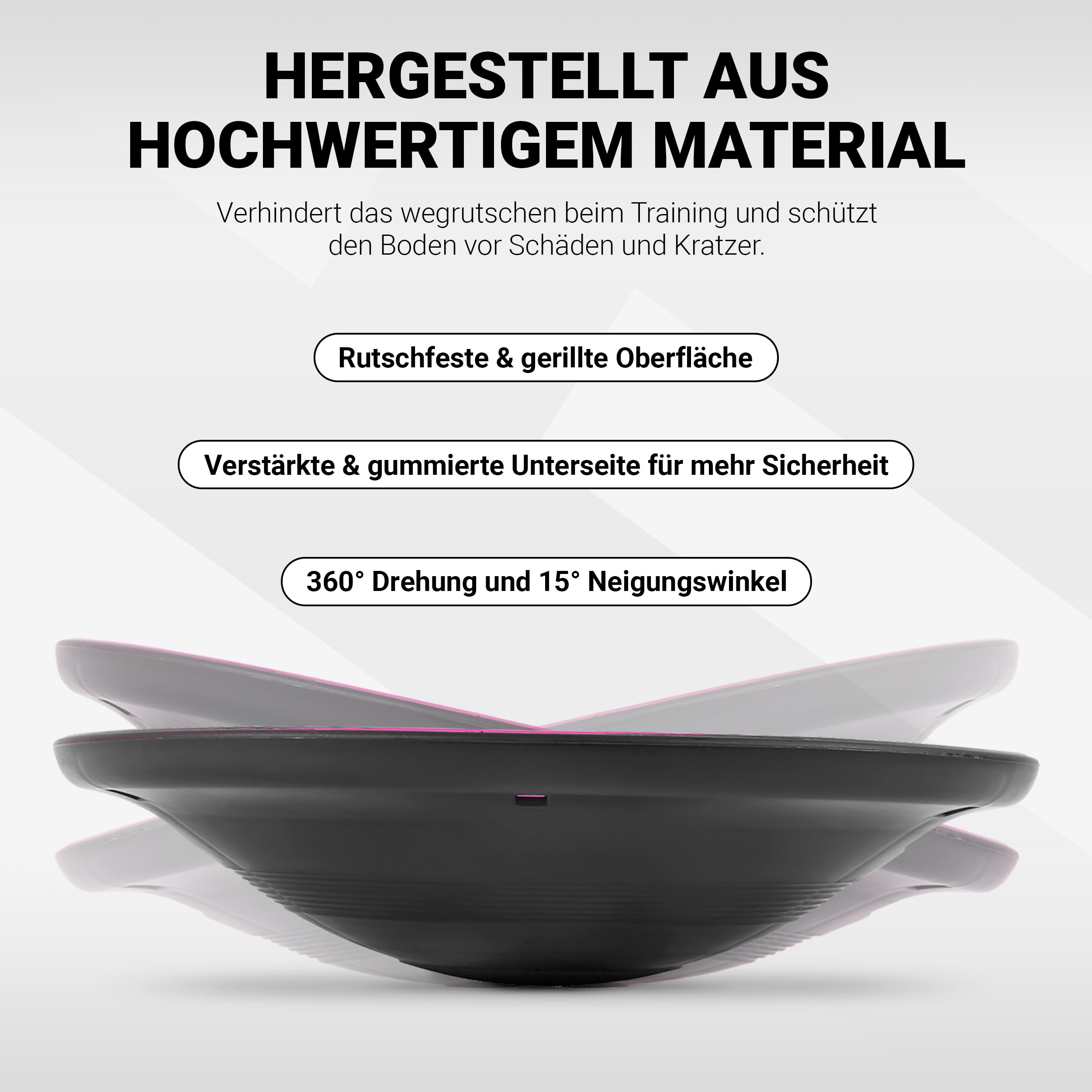 Tabla de equilibrio Premium de 40 cm de diámetro con póster de ejercicios y aplicación de ejercicios GRATIS - Tabla de equilibrio de fisioterapia, Equilibrio
