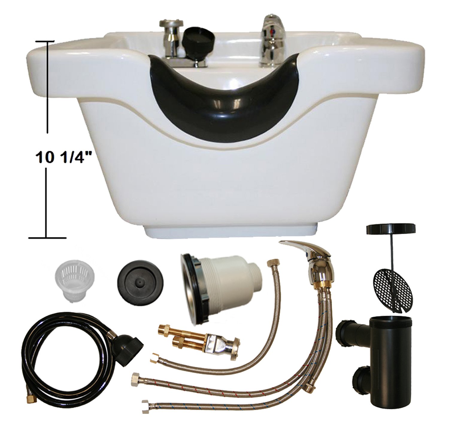 LCL Beauty Heavy Duty White CERAMIC Professional Shampoo Bowl with Triple-Certified Vacuum Breaker