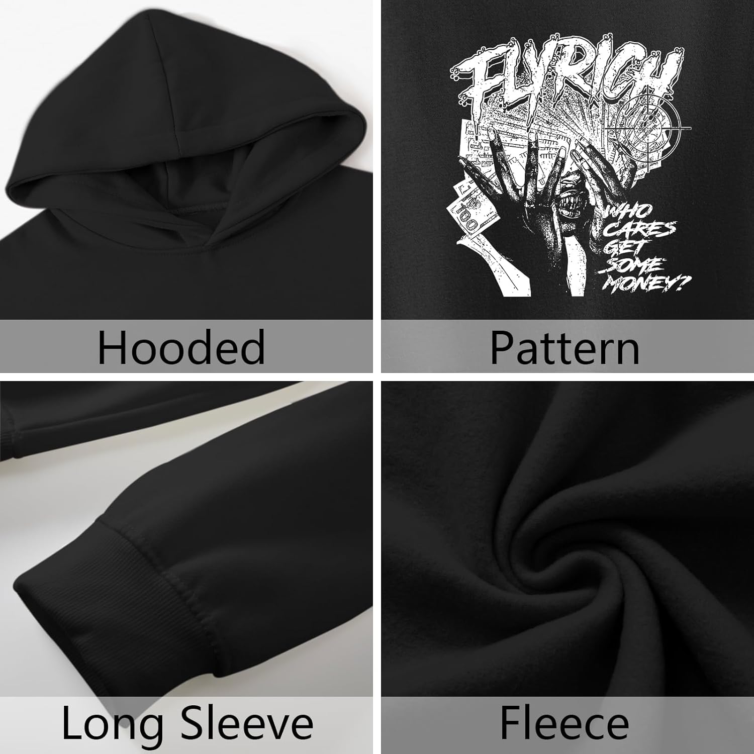 Oversized Hoodie Men Streetwear Hoodies Y2K Graphic Vintage Sweatshirt Grunge Rapper Designer Hooded Sweatshirts Tops - Image 7