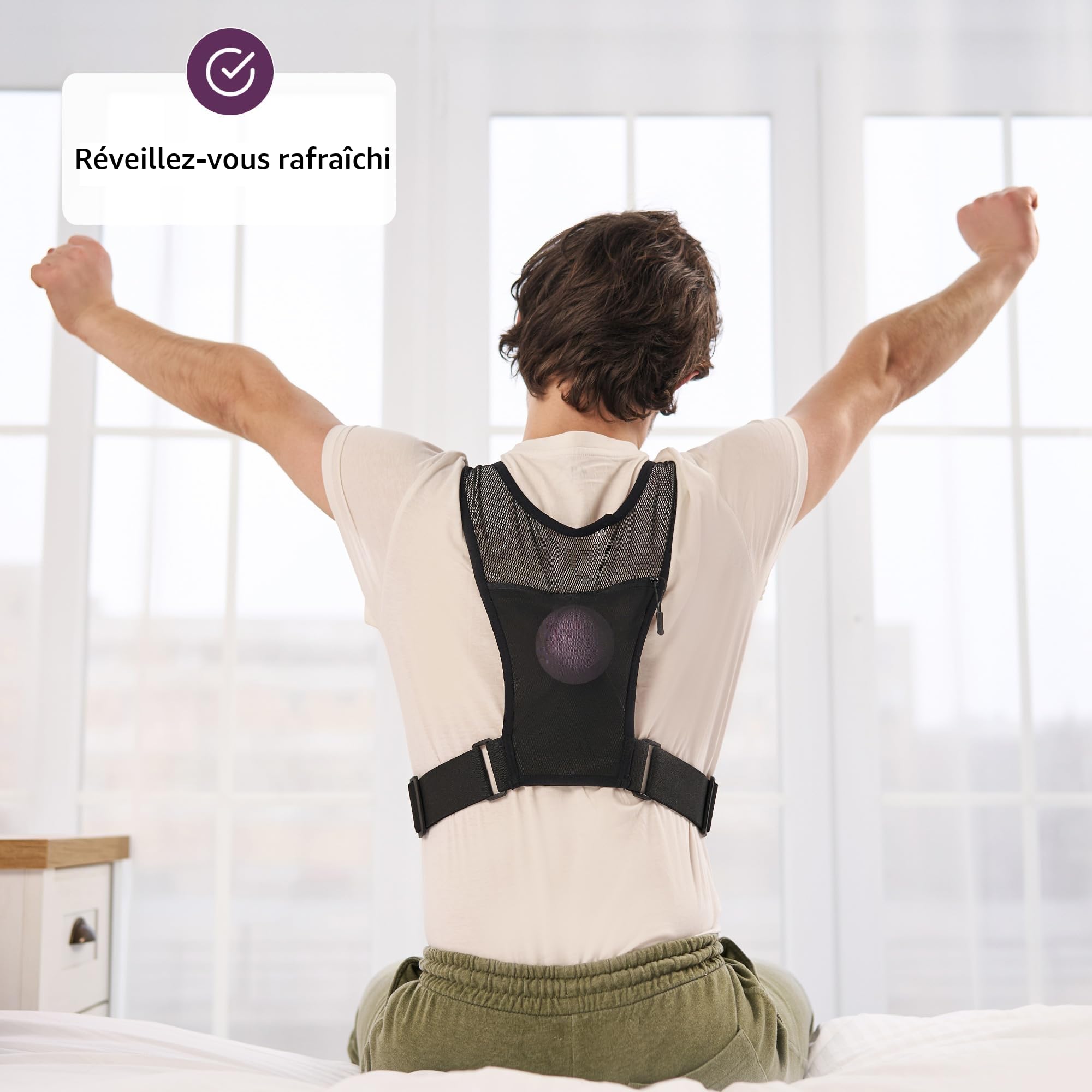 ODOXIA Gilet Anti Ronflement Appareil Anti Ronflement Thérapie Positionnelle Apnée du Sommeil Léger Réglable