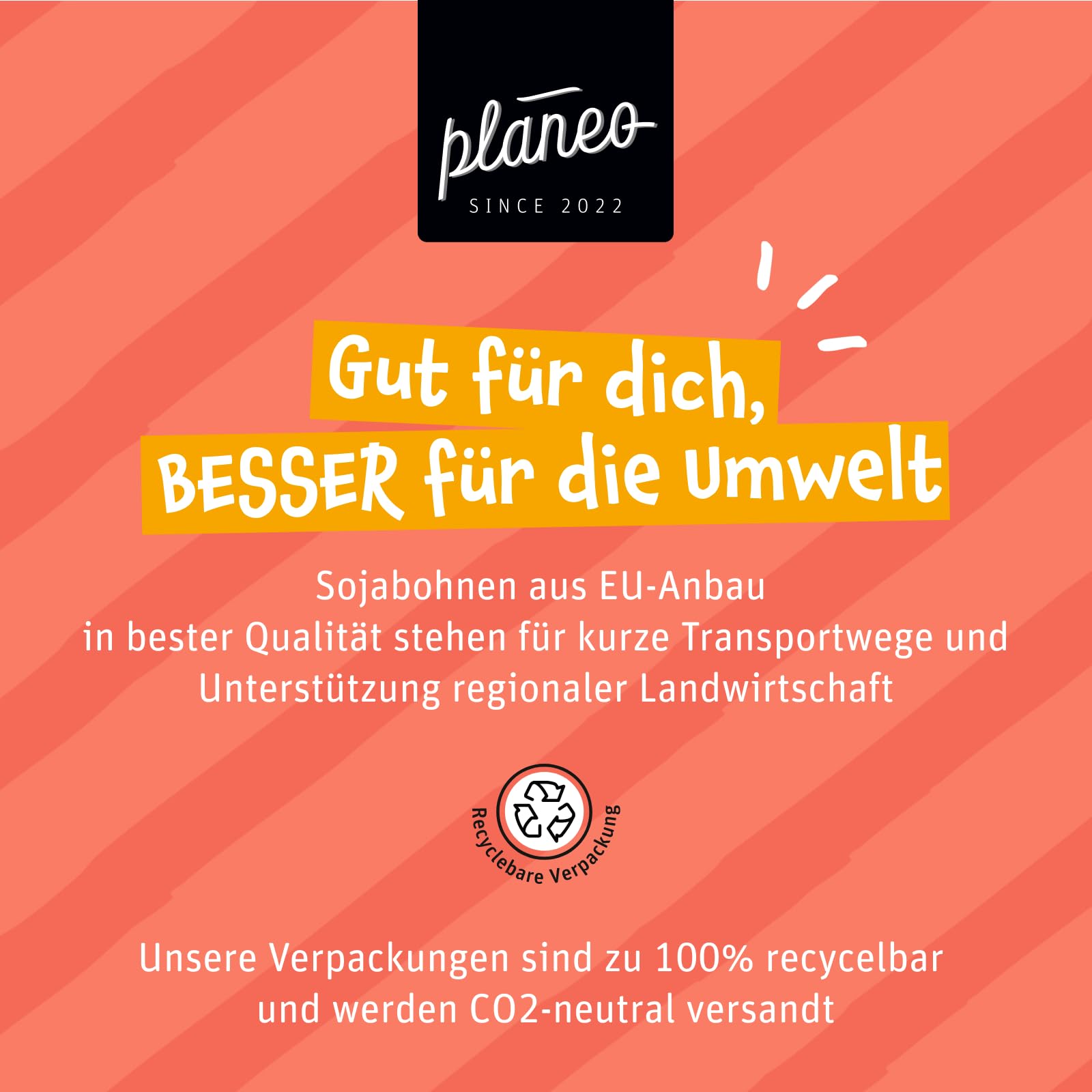 Planeo Tempeh MIX - 2x200g Natur, 2x200g Geräuchert, 2x200g Mariniert - Beste Qualität - Lange, ungekühlt haltbar - Soja aus der EU - Planeo (6 x 200g)