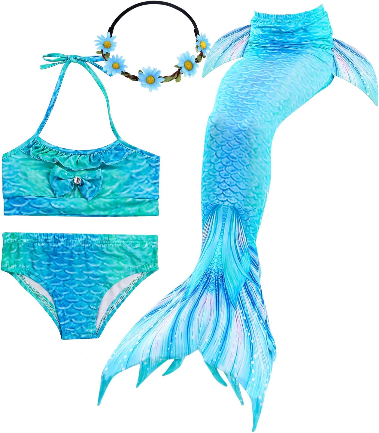 GALLDEALSGirls Mermaid Tails Swimming, Mermaid Tails for Girls Swimsuit Kids Bathing Suit 3 to 12 Years