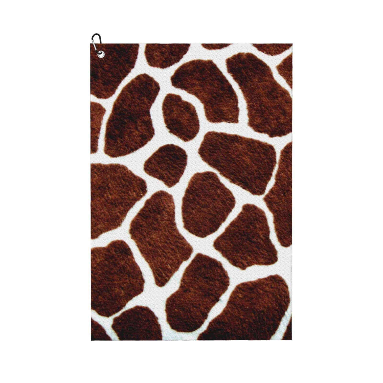 Hnnkloy African Giraffe Patten Design, 16x24 in Portable Waffle Golf Towels with Carabiner Clip for Golf Bag
