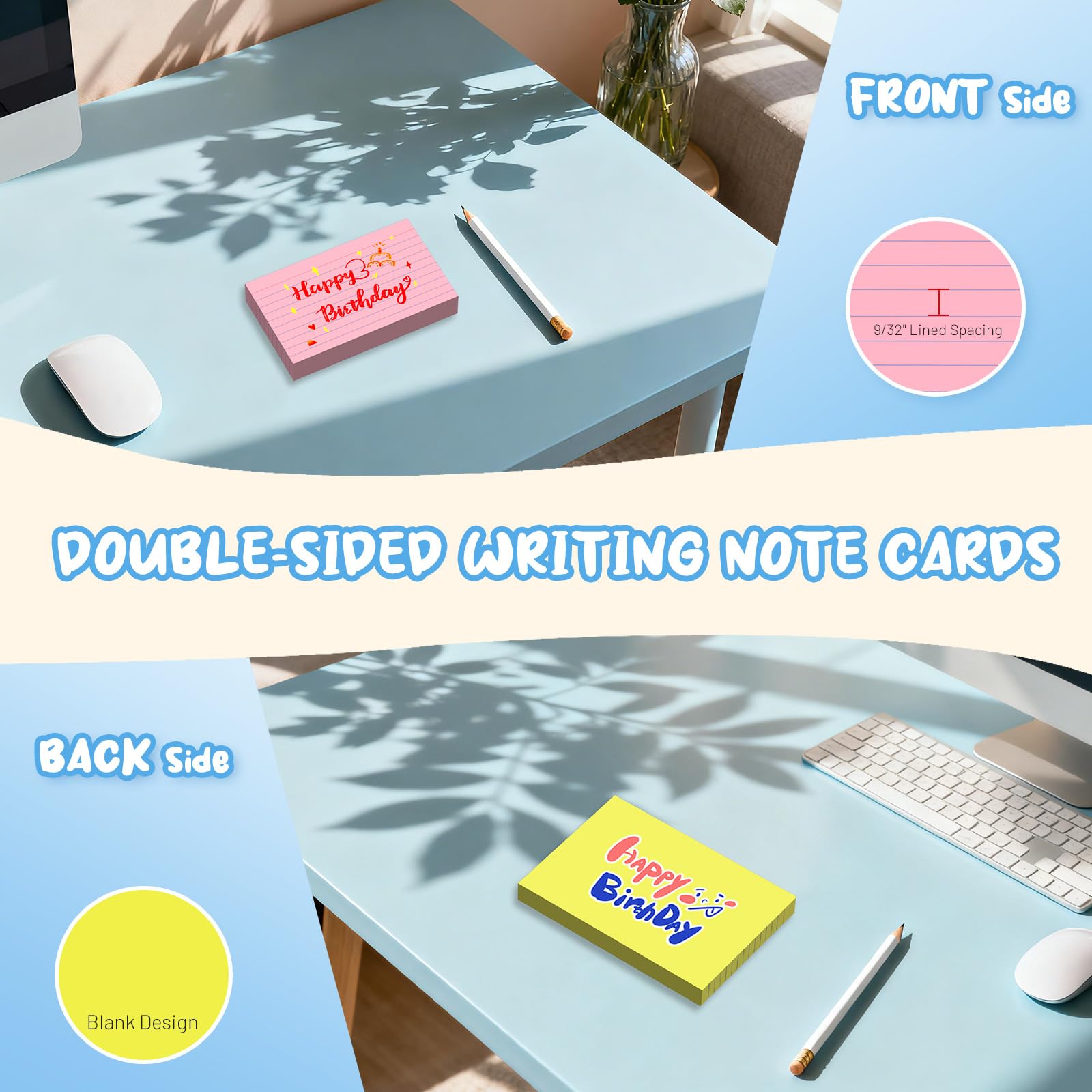 Snapklik.com : Colored Index Cards 3x5, 1200 Pcs Ruled Colored Flash ...