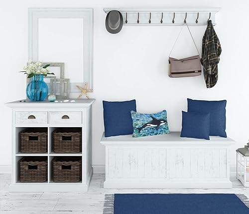 Miniatura 3 de Caroline's Treasures BB5348PW1216 - Almohada decorativa de tela de lona de orca asesina, lavable a máquina, almohada decorativa para interiores y