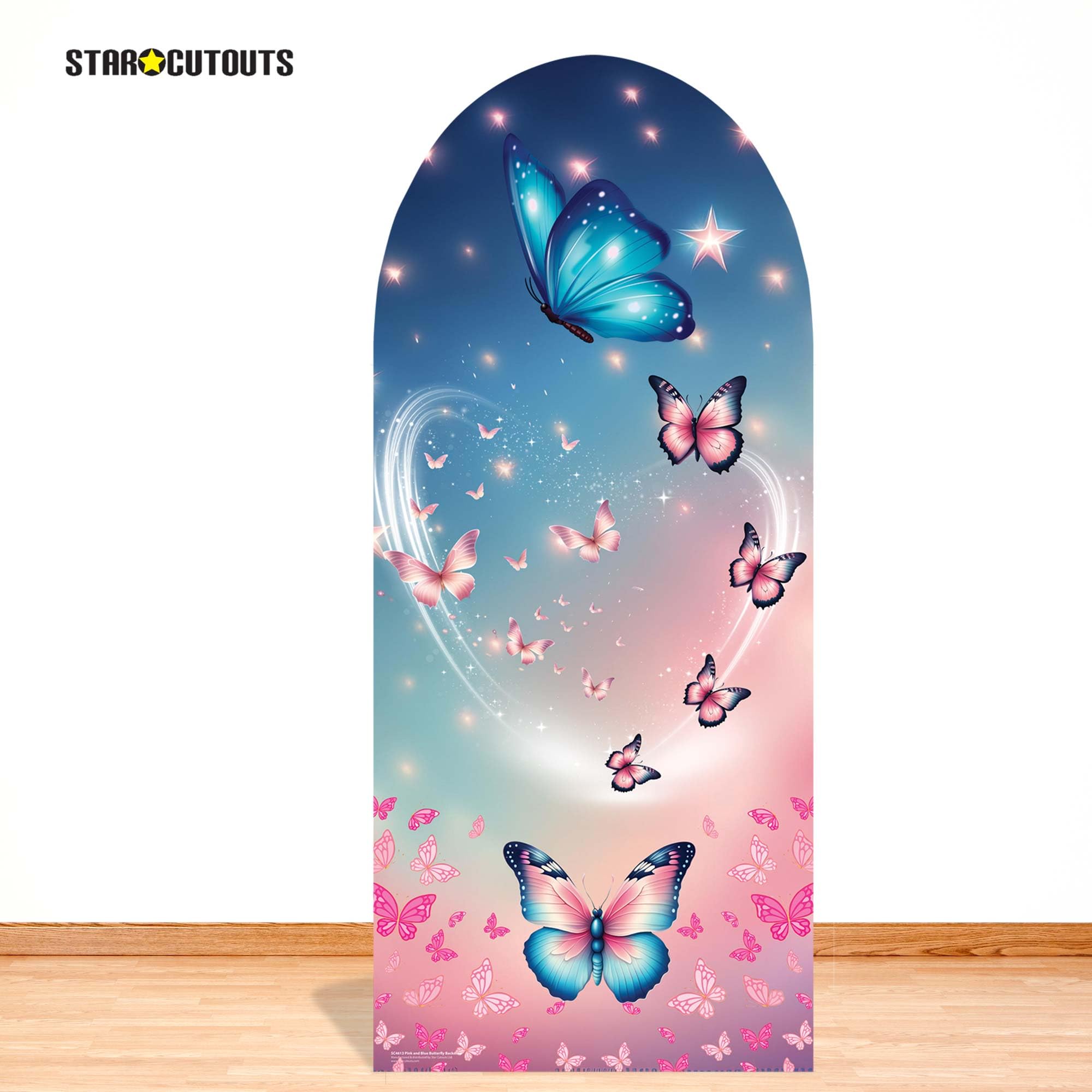 Star Cutouts SC4613 - Sfondo a forma di farfalla, colore rosa e blu, altezza 185 cm