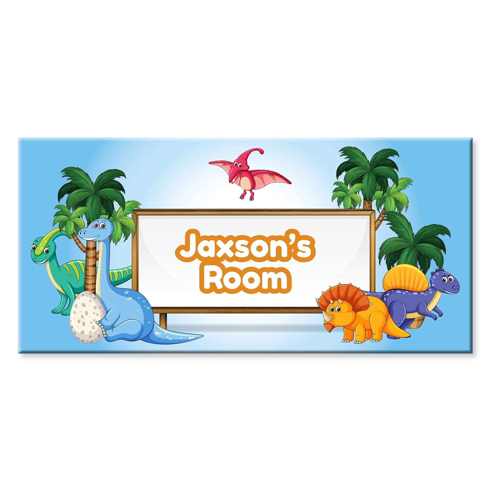 You Personalise Green Youpersonalise Children's Personalised Name Bedroom Door Signs *Dinosaur Designs* Design 3
