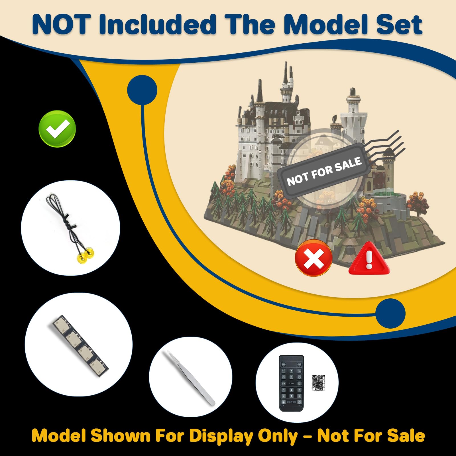 LocoLee Customized RC Version Led Light Set Compatible with Lego 21063 Neuschwanstein Castle Led Decoration Lighting Kit Compatible with Lego 21063 Building Blocks Model,Only Lights Set,No Model - Image 2
