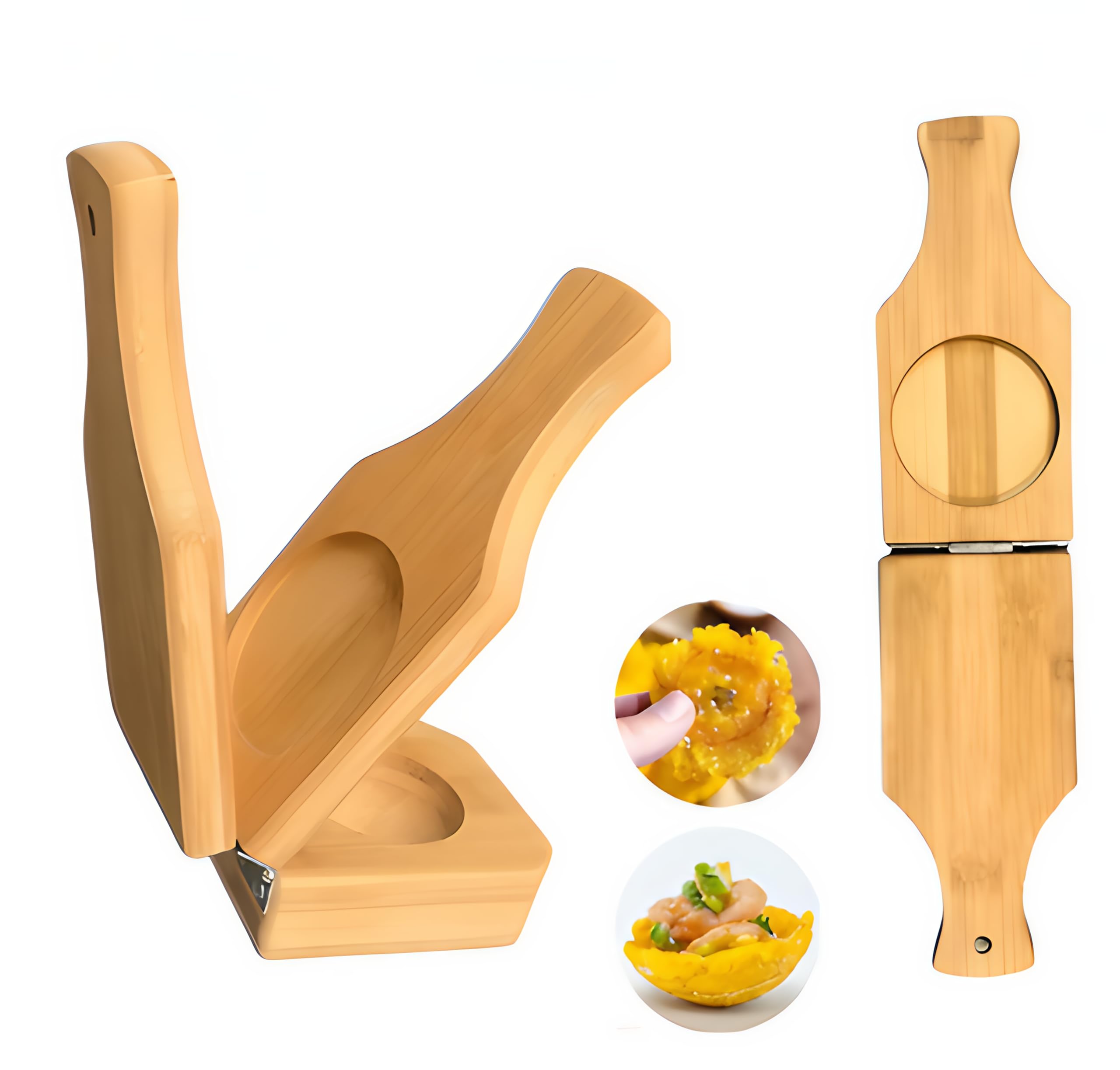 Bamboo Tostonera Plantain Press - 2-in-1 Banana Smasher for Crispy Chips & Tostones Cups Easy Storage, Green Plantain's Press. Perfect for Fried Plantains (6.8 x 3.14 x 2.36 Inches) (Bamboo)