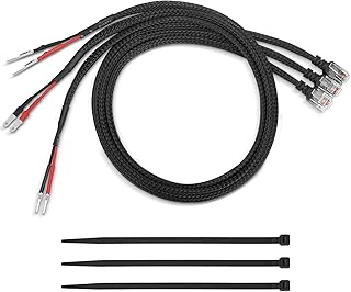 Upgraded Mirror Plug Wire Tap Radar Detector Hardwire Power Cord Kit 16" for Escort Valentine One Uniden Beltronics, Mount RJ11 with Braided Set of 3