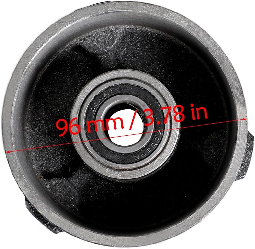 2pcs 145/70-6 ATV Go Kart Tires Wheels with Rim, 3 Stud Tubeless 145x70-6 inch Wheel Tire, Front Drum Brake Hub & Steering Spindle Knuckles For Quad UTV Golf Cart Lawn Mower Drift Trike