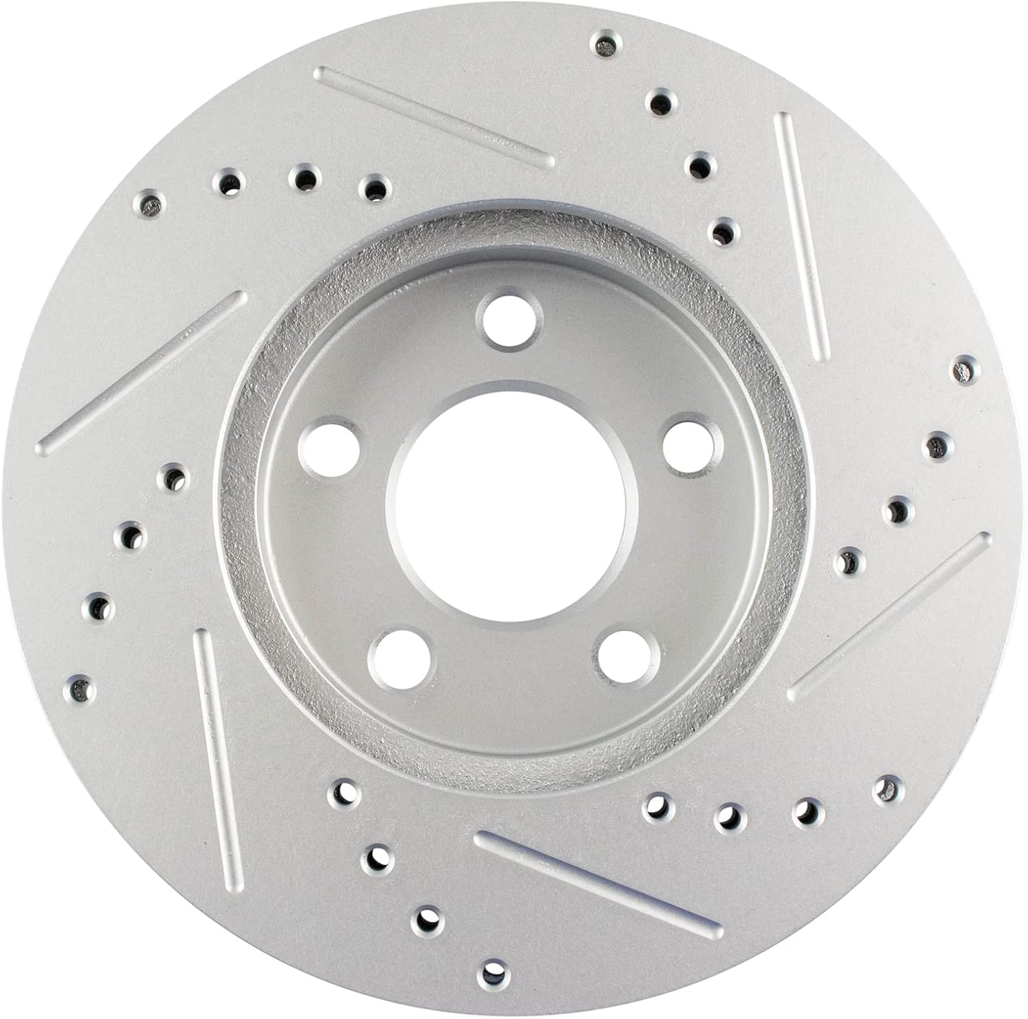 TRQ Front Brake Rotor Set G Coated Drilled and Slotted Vented Compatible with 2000-2005 Dodge Neon 2000-2001 Plymouth Neon