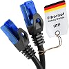 KabelDirekt – Ethernet Kablosu, Ağ Kablosu, LAN – 30m – 0,25-30m arasında mevcuttur 5Gbps, Gigabit Ağlar için Fiber Hızı, RJ45 ile SwitchRouterModem, siyahmavi