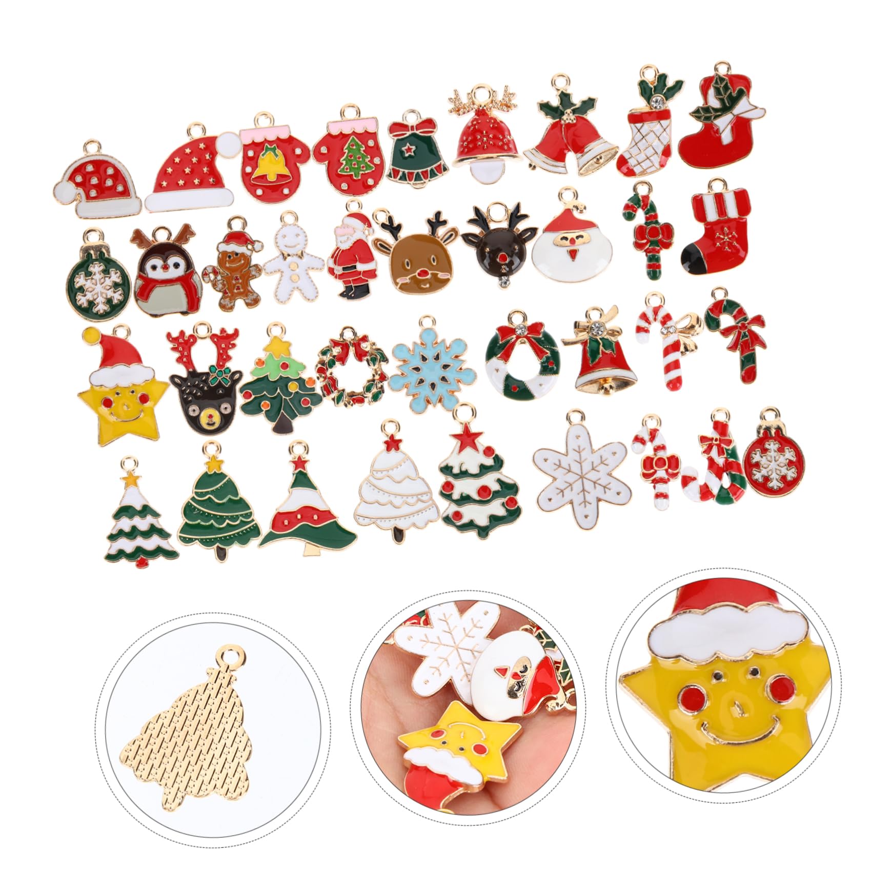 NUOBESTY 4sets Ciondoli Natalizi Per Creazione Accessori Per Collane e Bracciali Natale Design Leggero e Resistente Per Regali e Decorazioni Fai Da Te