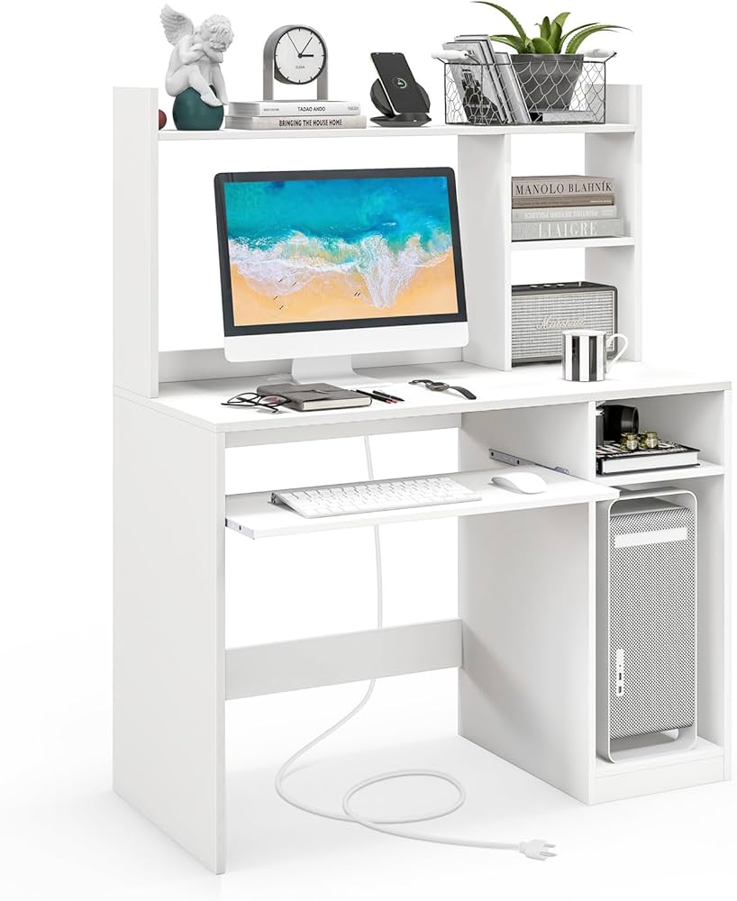 Amazon.com: Giantex Computer Desk with Hutch, 43.5 Inch Home