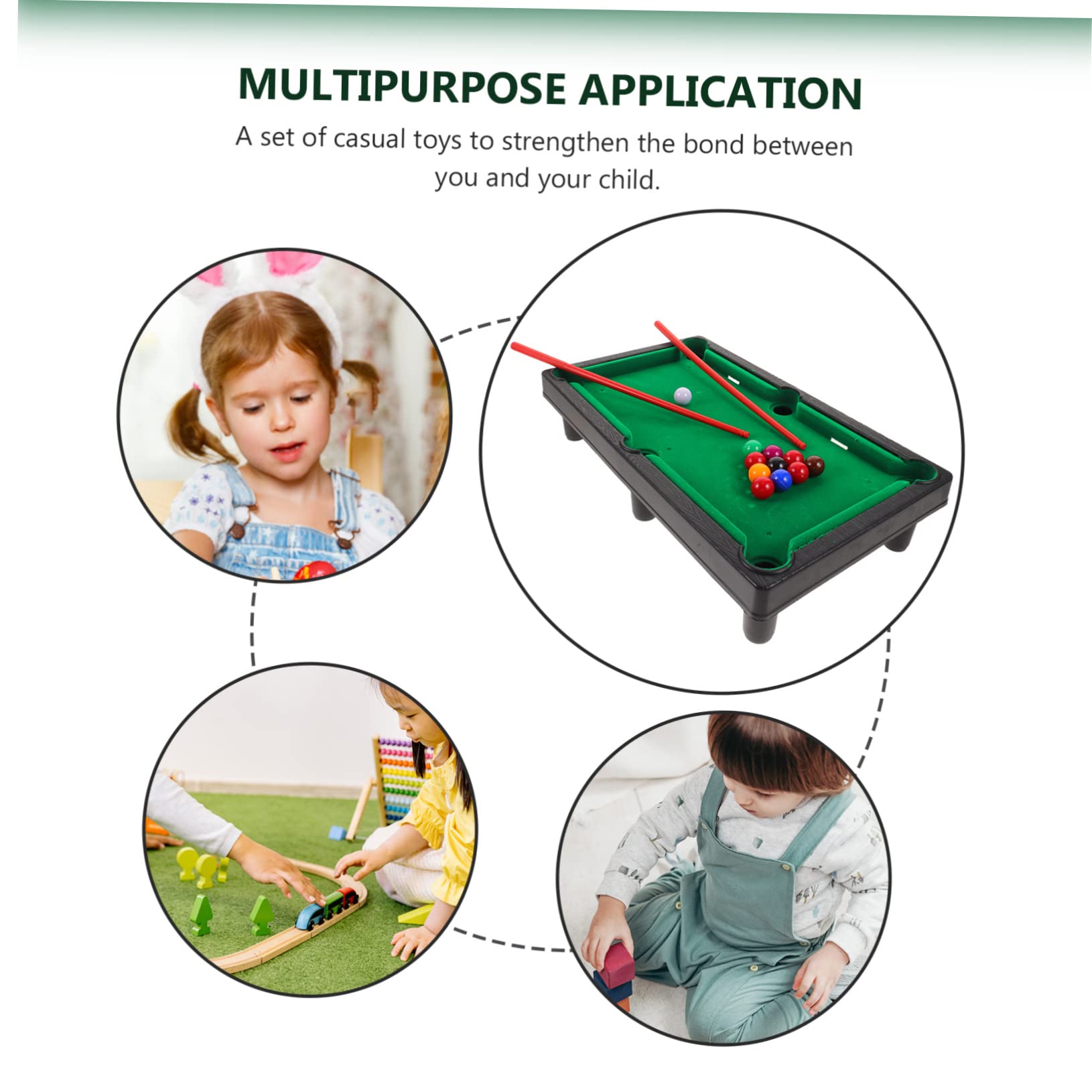 Yardwe Mini Pool Tables for Adults Billiard Toy for Children Mini Billiard Table Portable Desk Game Interactive Snooker Toy