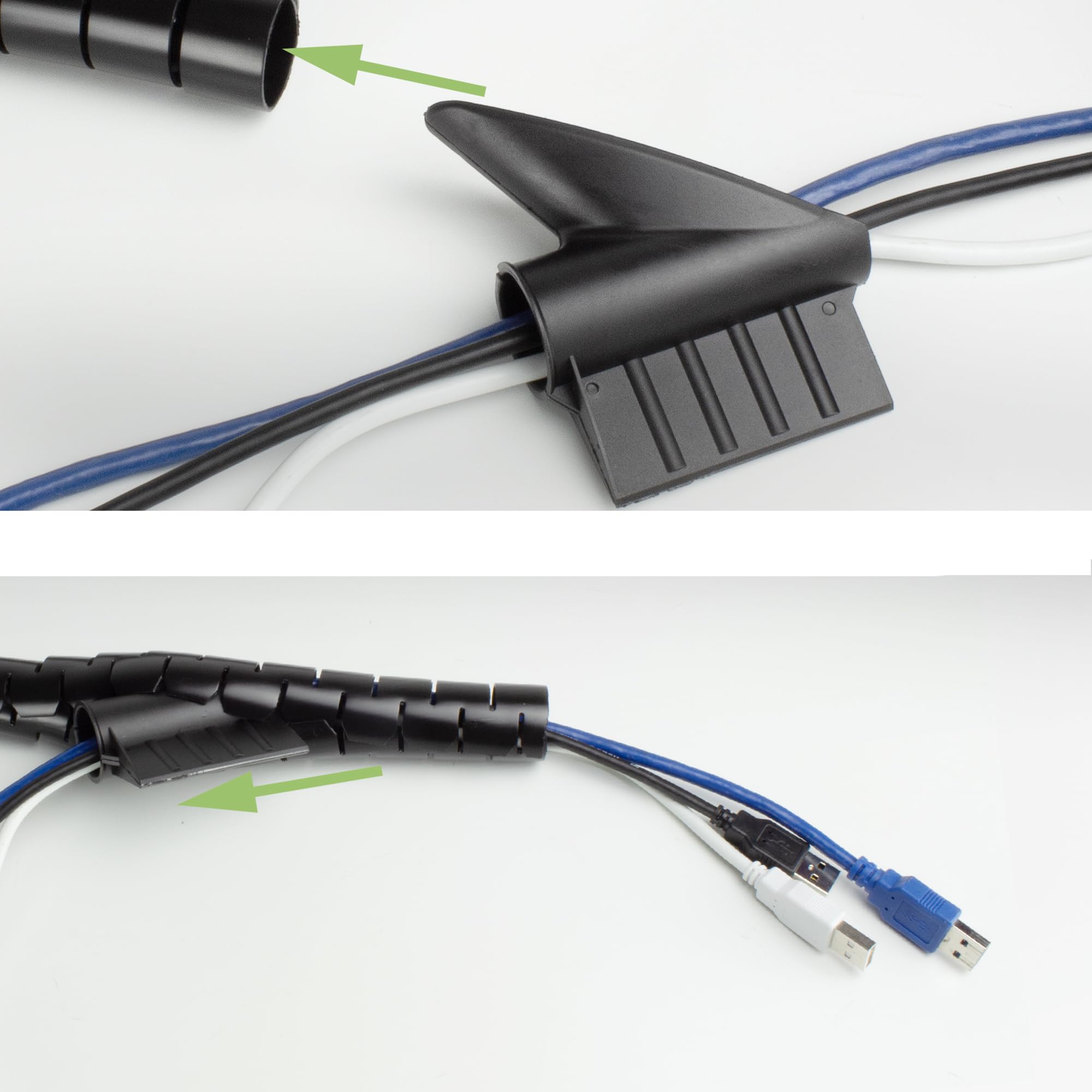 ACT Tubo flessibile ø 25 mm, tubo a spirale lunghezza 20 metri, gestione cavi per ufficio, organizer per cavi flessibile computer e postazione di lavoro – CT4054
