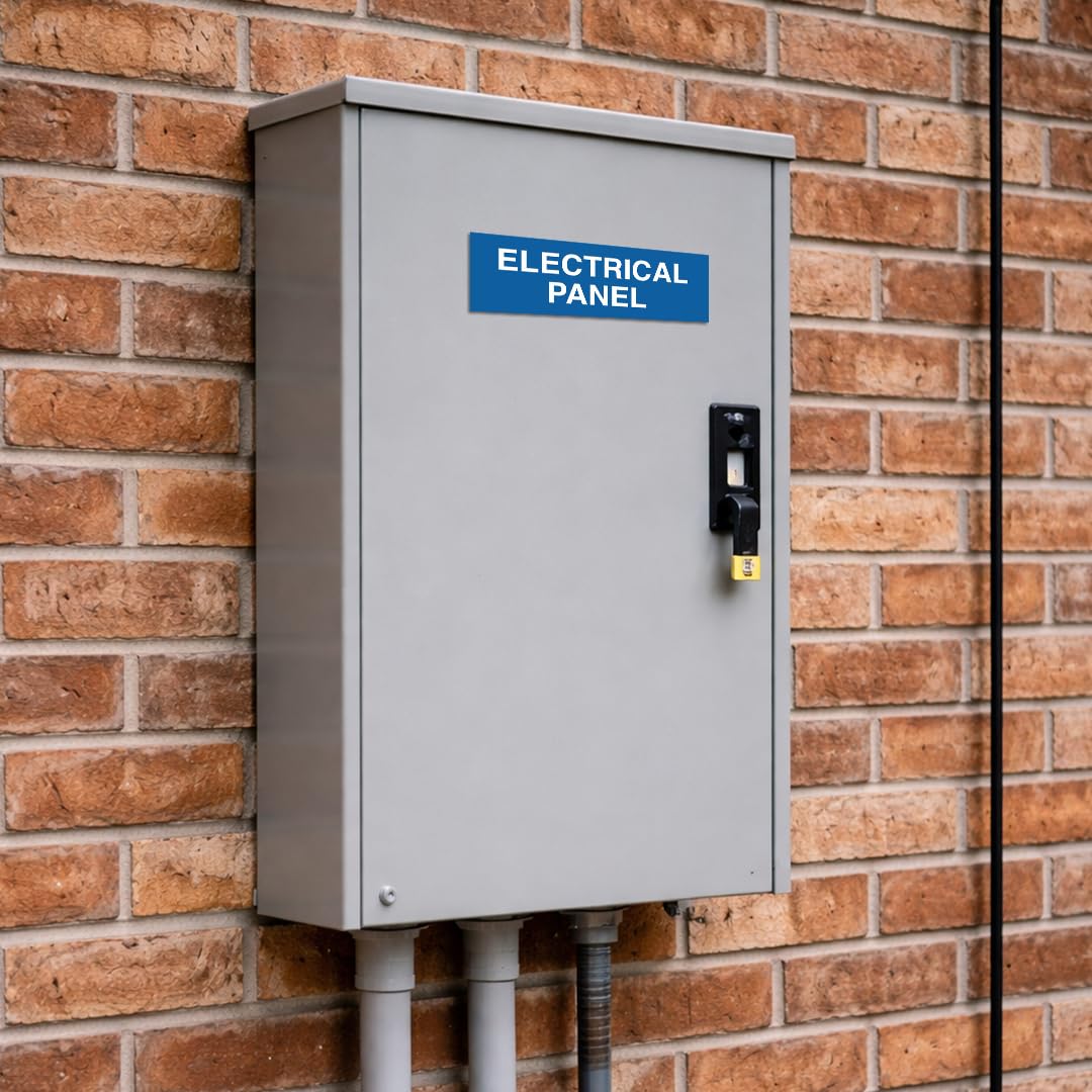 All Quality Letrero básico para panel eléctrico, señal de cumplimiento de seguridad de regulación contra incendios, color rojo, mediano (paquete de 5)
