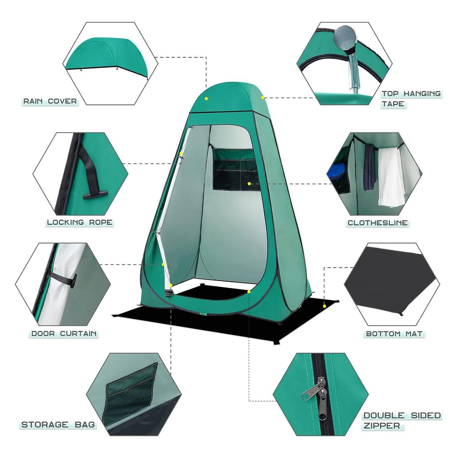 Tenda da Doccia Privata,Posto Privacy Personale Portatile - Cabina Doccia E Spogliatoio | per Campeggio, Pesca, Spiaggia, Giardino, Evento Sportivo