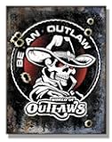 Generic World of Outlaws Be An Outlaw Skelton Bullet Holes Tin Metal Sign Made USA - 2840