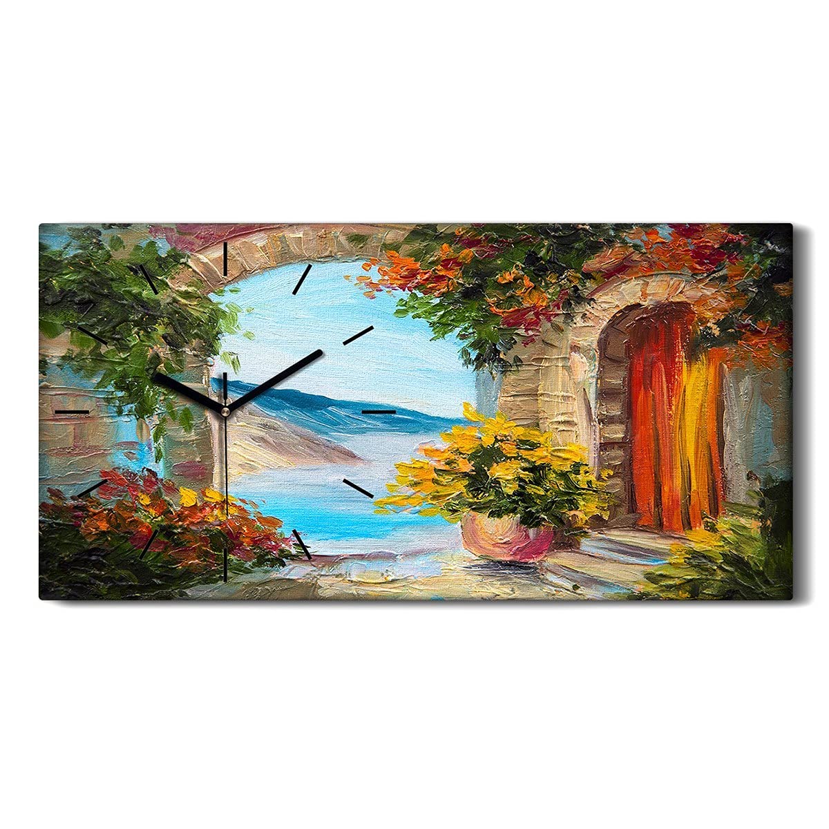 Horloge sur Toile sans Tic-Tac Décoration Silencieuse 60x30cm
