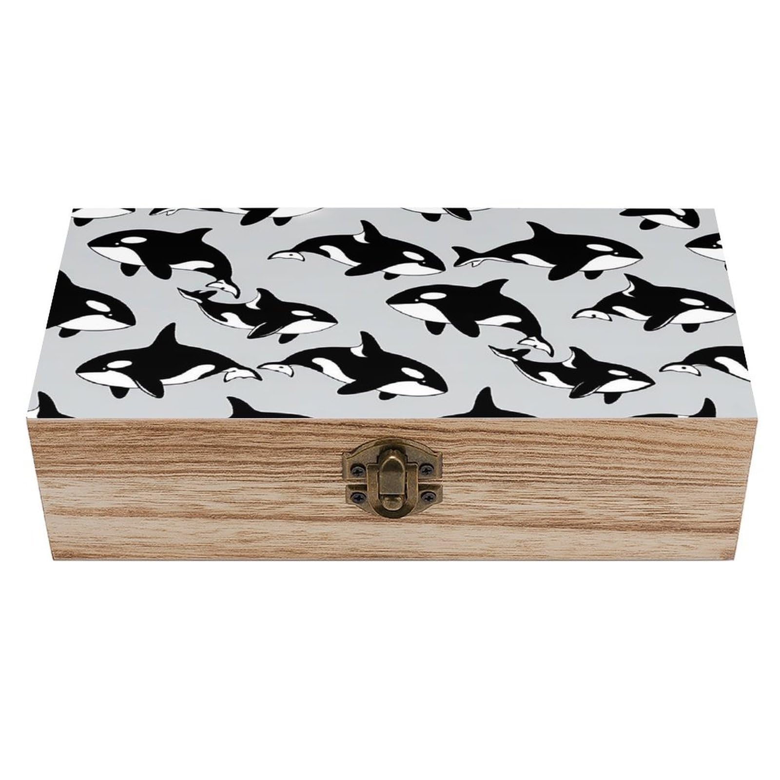 HLBSDM Narwhal Cloud Wooden Storage Box