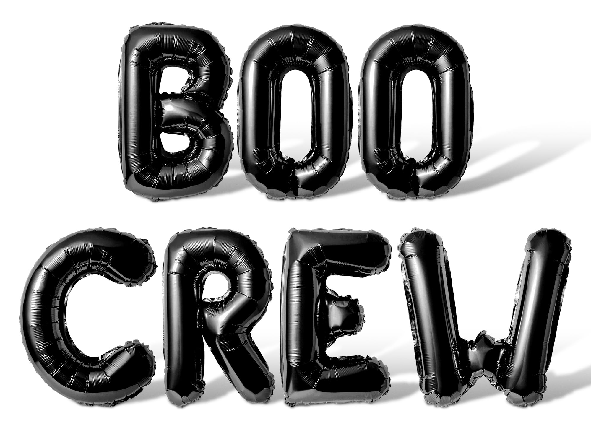 Letter Balloons - BOO CREW 16" Inch Alphabet Letters Foil Mylar Balloon Halloween Party Banner (Black)