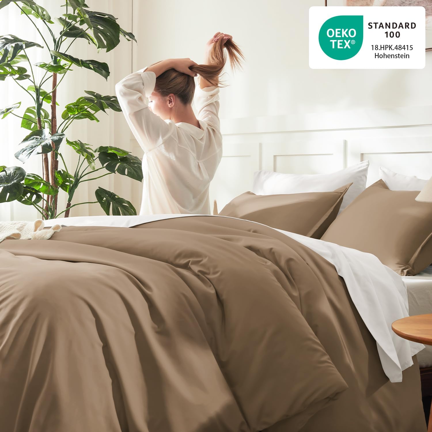  Taupe Twin/Twin XL Comforter Set, 2 Pcs Lightweight Bed Set thumbnail