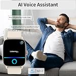 Montres intelligentes pour hommes Femmes avec appel Bluetooth, moniteur de rythme cardiaque, 1.85 Écran de pouce, DIY Cadran, 100+ Modes sportifs, AI Tracker de fitness intégré, IP68 Imperméable, Smartwatch pour Android iPhone