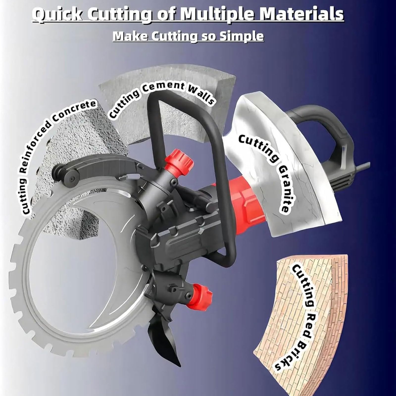 Sierra Circular Profesional para Hormigón De 16 Pulgadas, Profundidad De Corte De 11,8 Pulgadas, con Sistema De Supresión De Polvo con Alimentación De Agua, Motor Sin Escobillas De 8900W