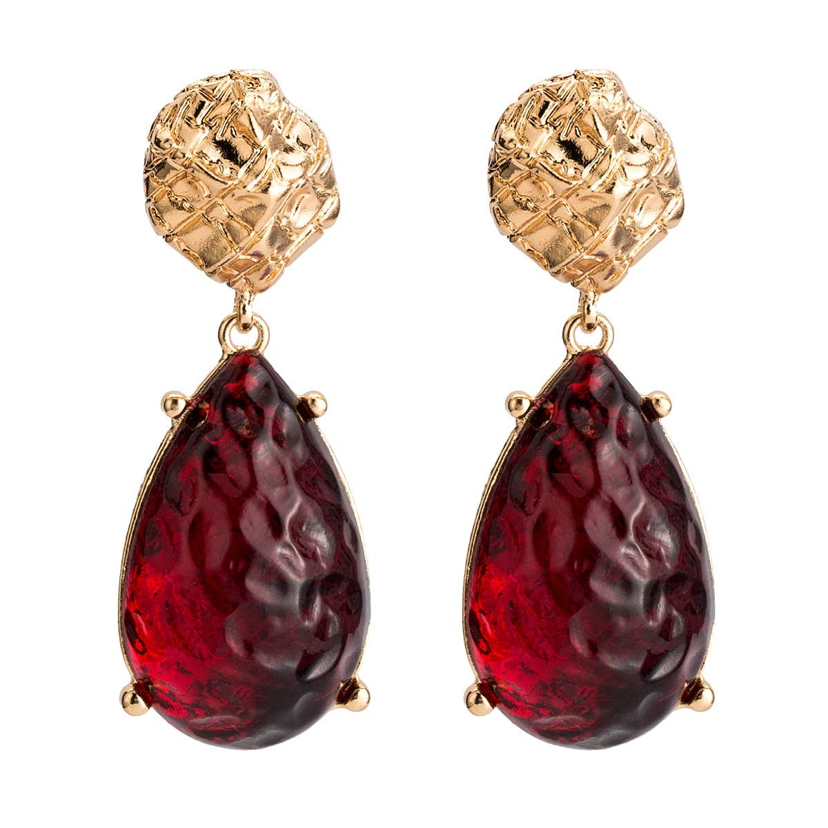 Hathaway Bohemian Drop Shaped Stud Earrings Multi Layer Alloy