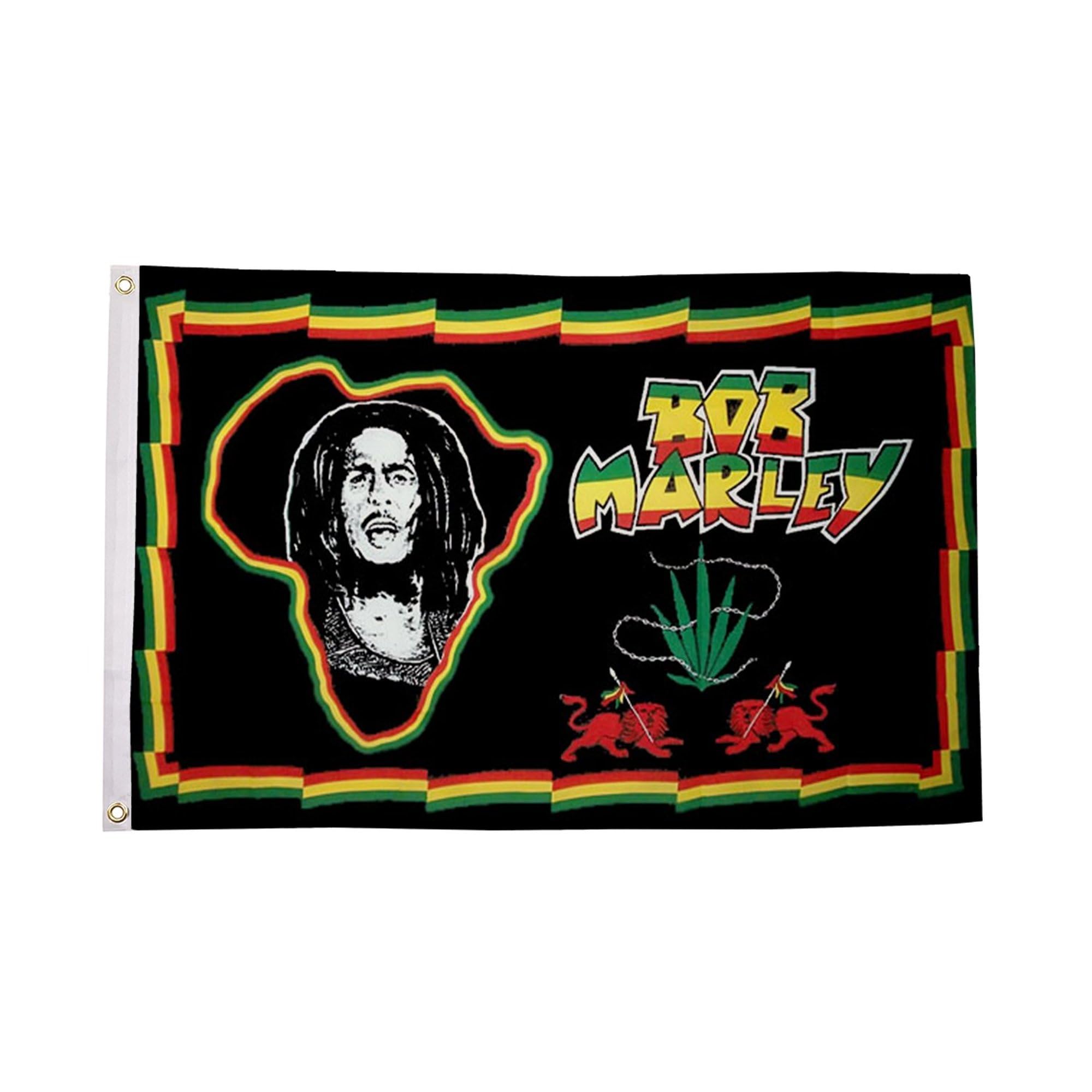 Flagtex Bob Marley Africa Flag 3ft x 2ft Small Flag 90cm x 60cm | Premium Woven Polyester with Brass Eyelets | Indoor Outdoor Garden Decoration Wall Hanging Display | Reggae Music Heritage Banner