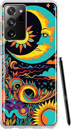 Mundaze - Funda para Samsung Galaxy Note 20 Ultra Slim Hybrid a prueba de golpes, carcasa rígida de TPU suave resistente - Trippy Neon Glow Rainbow