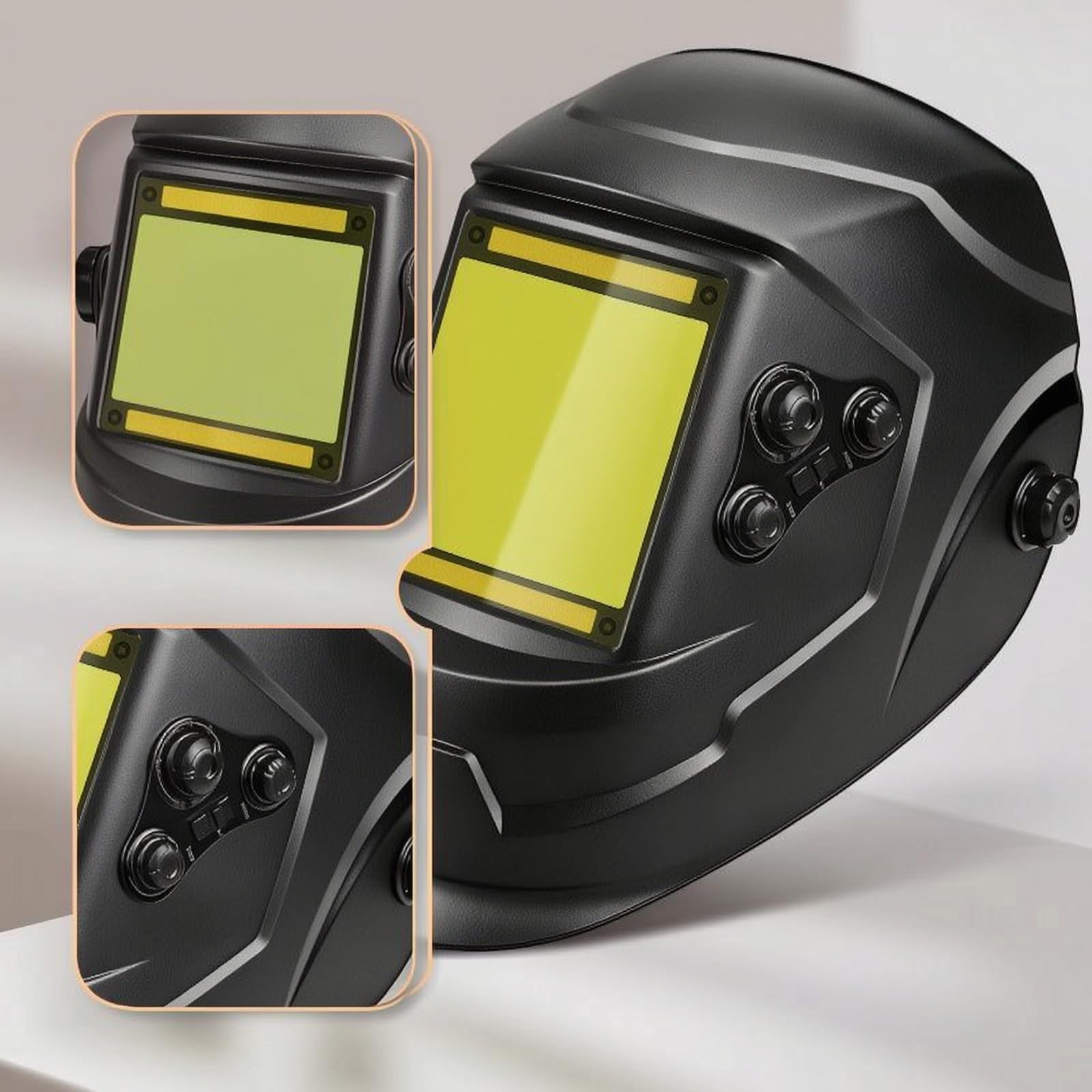 Casco Soldadura con 4 Sensores Autooscureciente Casco Soldadura con Oscurecimiento Automático Solar para Herreros
