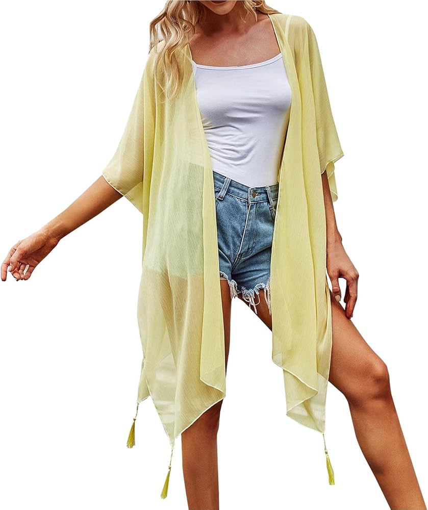 1 Pièce Couvre-maillot De Bain En Mousseline De Soie à Nouer Sur Le