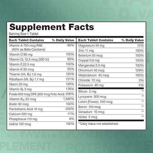 Miniatura 2 de Kirkland Signature Adultos 50+ Maduro Multi, 400 tabletas (paquete de 3)