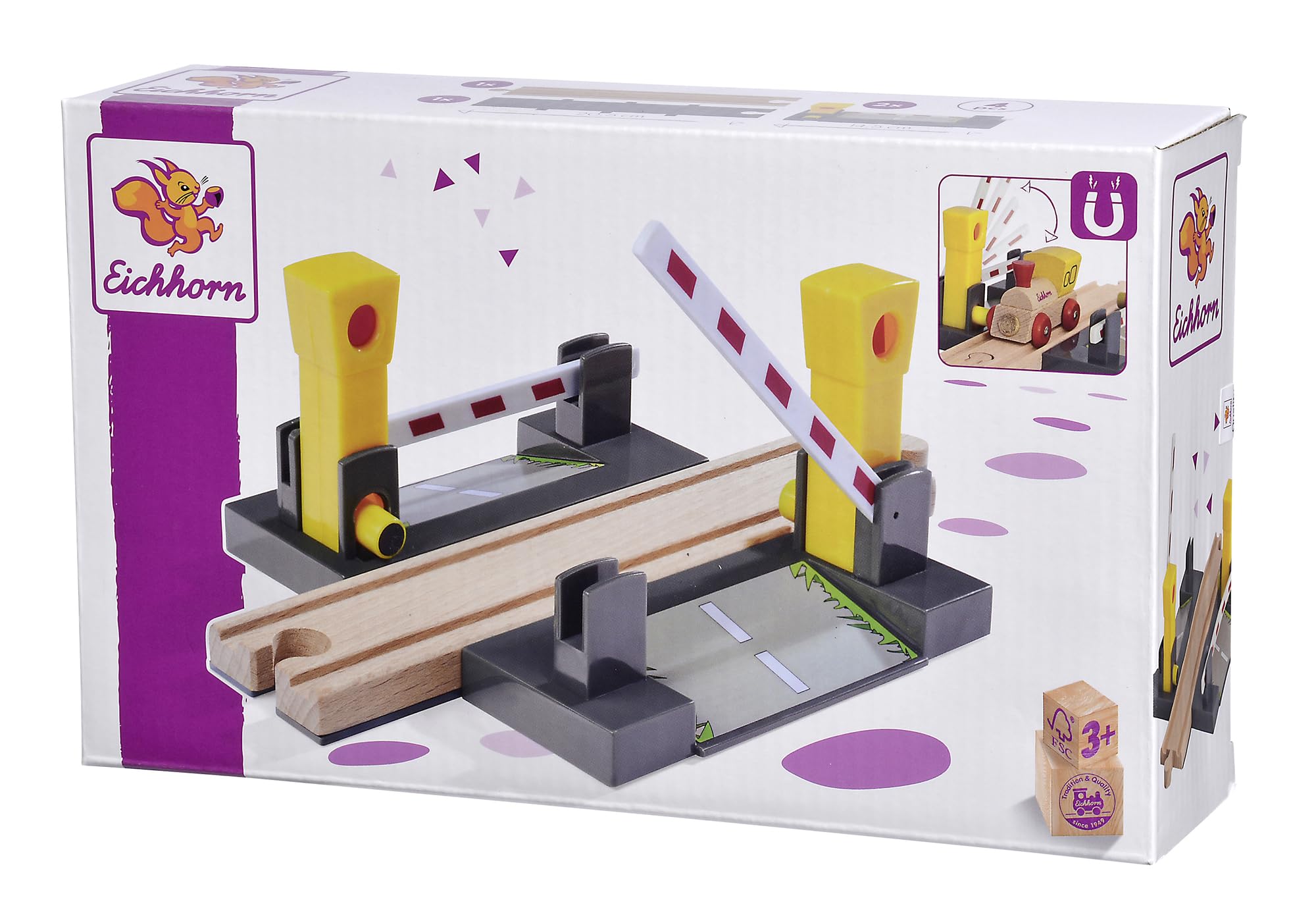 Eichhorn 100006500 Railway Crossing, 4 Pieces, FSC-Certified Beech