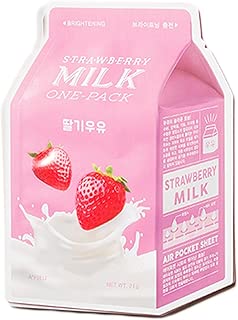 [6EA] A'PIEU Milk One-Pack Mask Sheet 21g (Strawberry 6EA) - coolthings.us