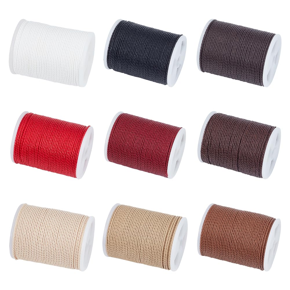Hilo de poliéster encerado de 1 mm y cordón de cuentas para hacer joyería y macramé