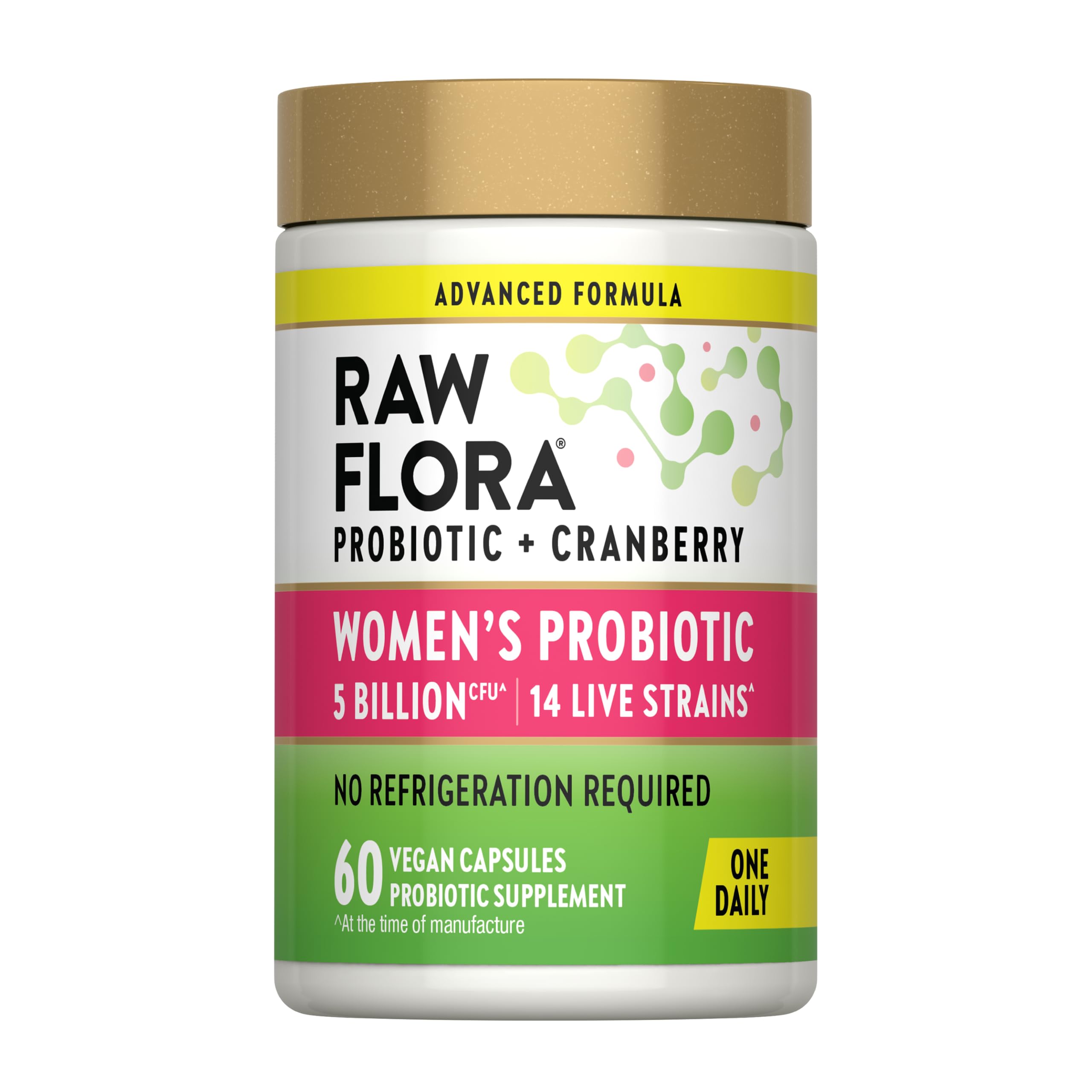 Raw Flora Probiotics for Women | with Cranberry | 5 Billion CFU