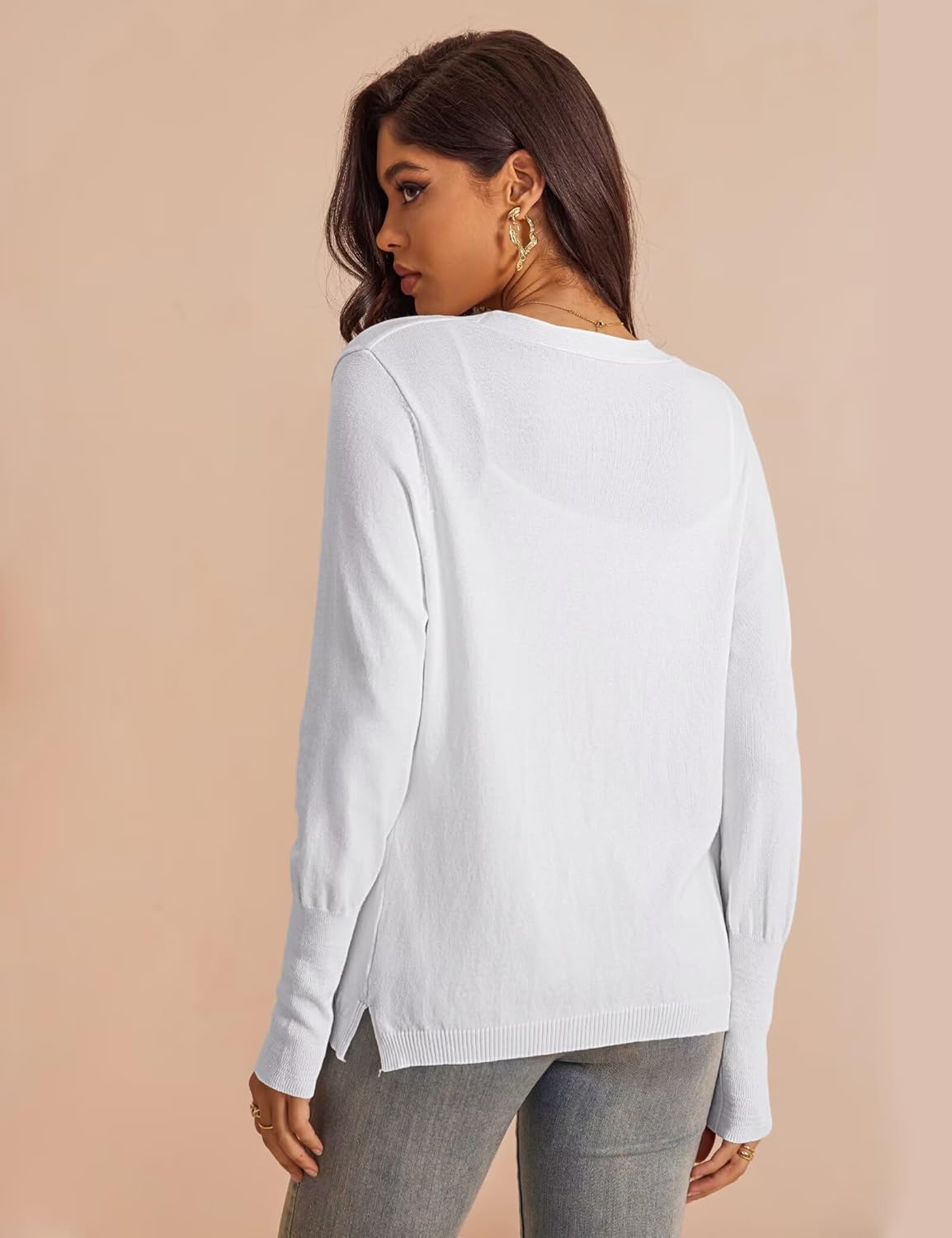 FOLUNSI Women‘s Caridgan Sweaters Casual Draped Open Front Cropped Caridgans Long Sleeve Lightweight Knit Sweater S-XL - Image 4