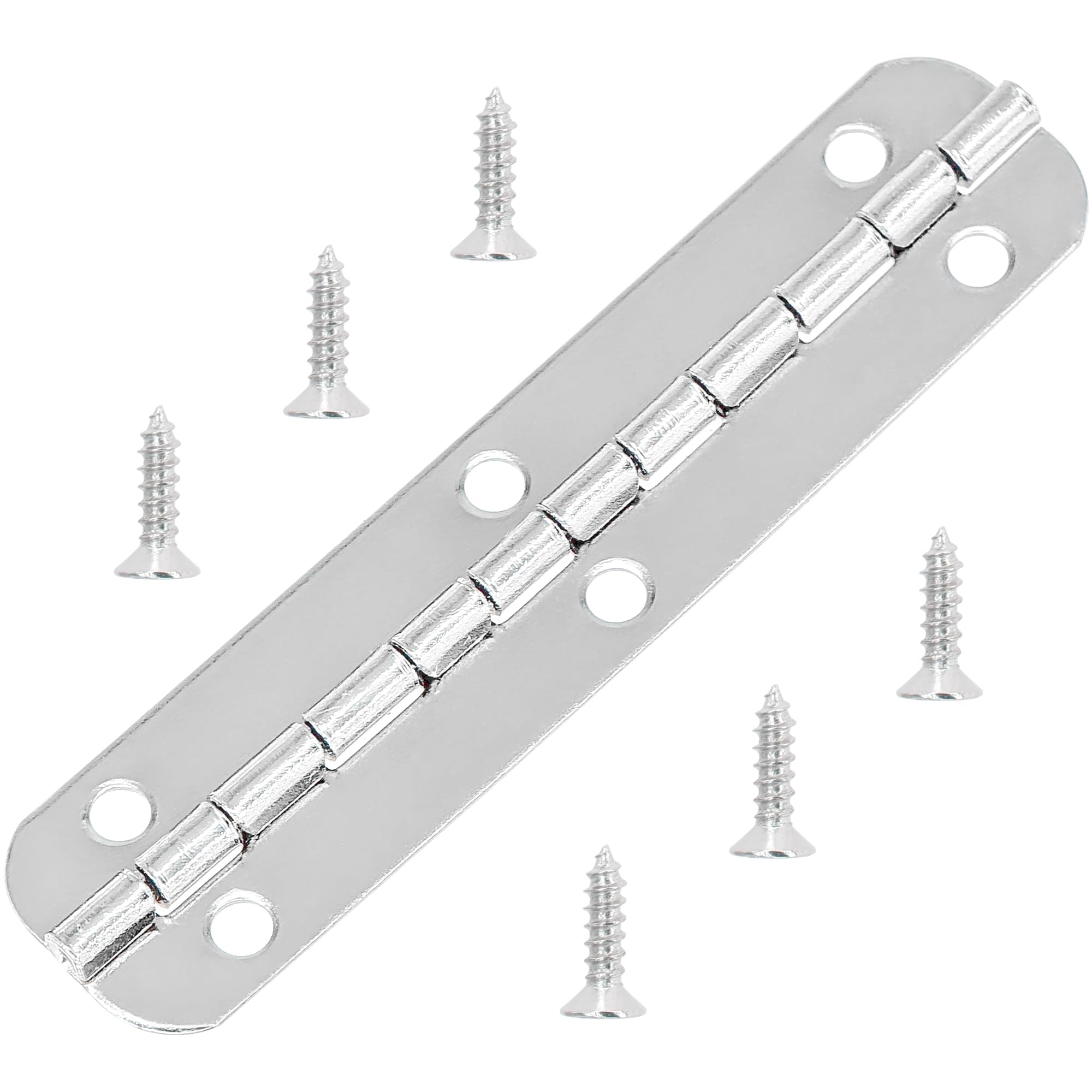 20 PCS Mini Extended Hinges for Small Boxes with Screws (Silver)