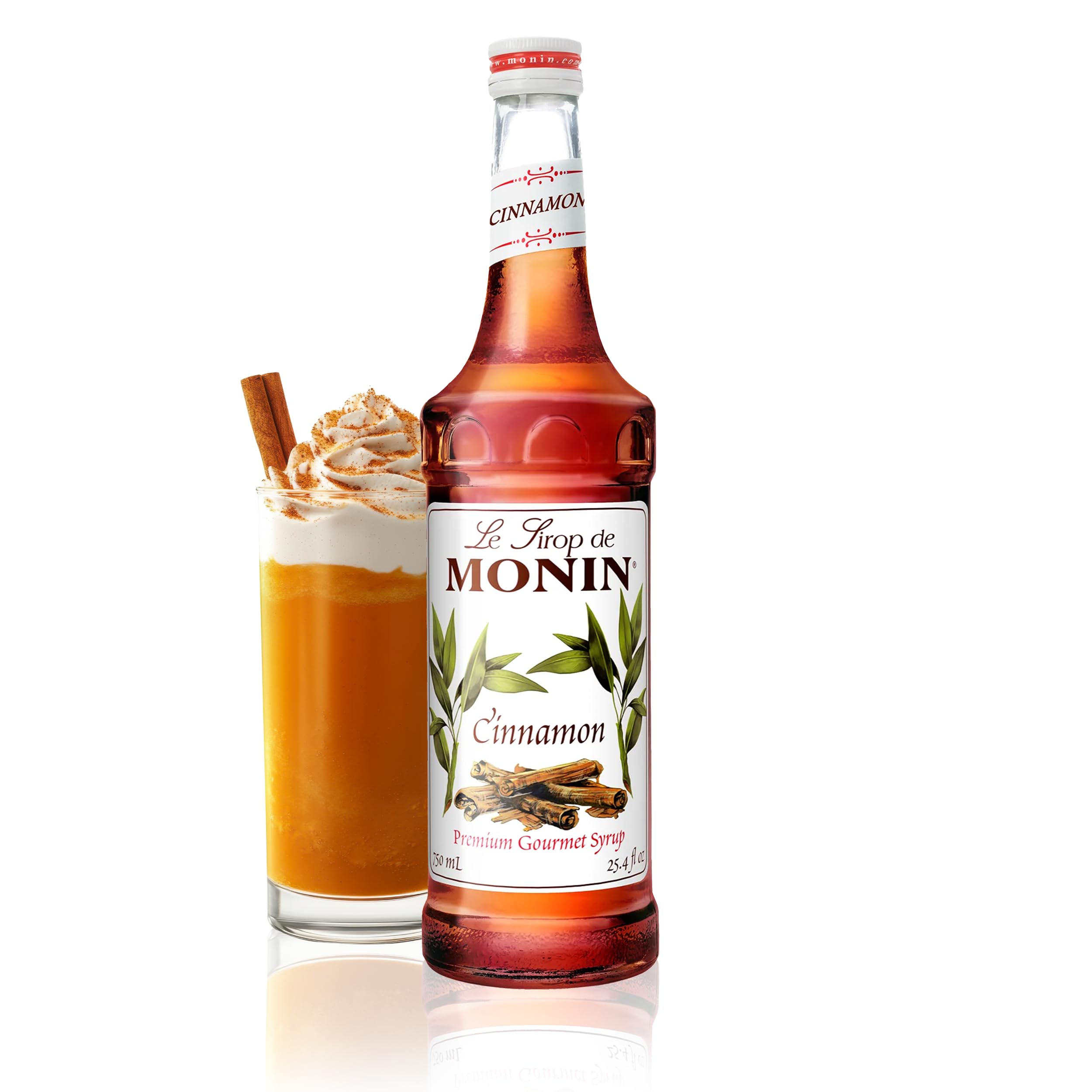 Cinnamon Syrup, Sweet and Spicy Taste of Cinnamon, Versatile Flavor, Natural Flavors, Great for Coffees, Cocoas, Ciders, and Cocktails, Non-GMO, Gluten-Free (750 ml)